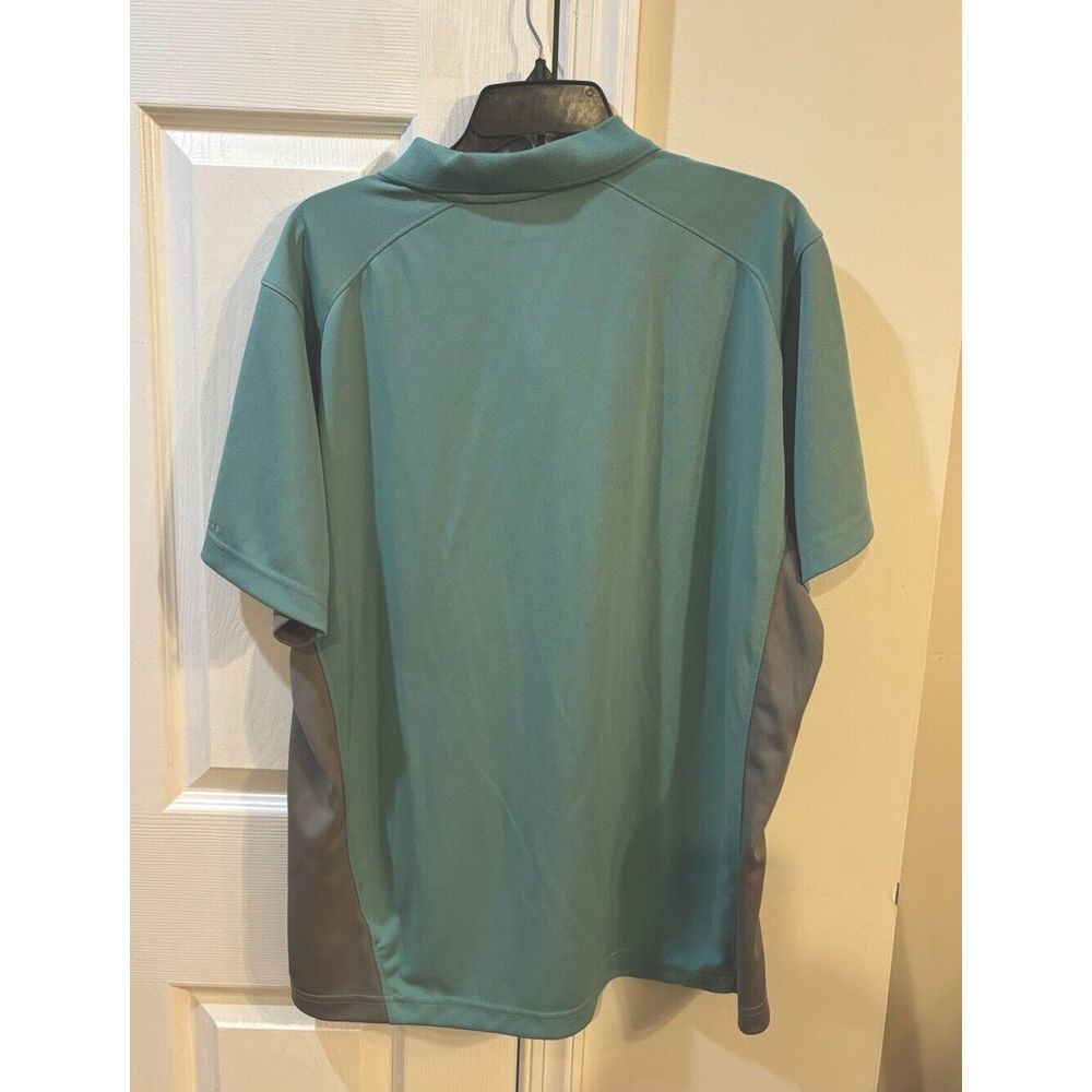 Columbia Short Sleeve Polo Men's Sz L Omni- Shade Gray & Green - Picture 2 of 7